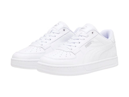 Tenis PUMA Caven 20 Blanco y Plata para Niño