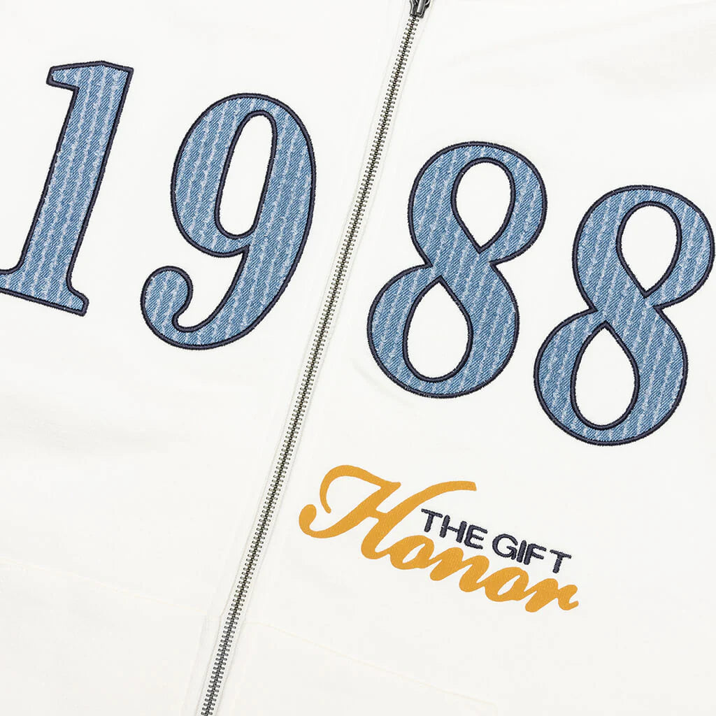 1988 Full Zip Hoodie White