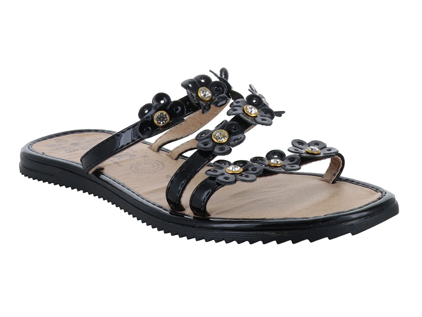 Sandalias Lis Boa Charol Negro para Mujer