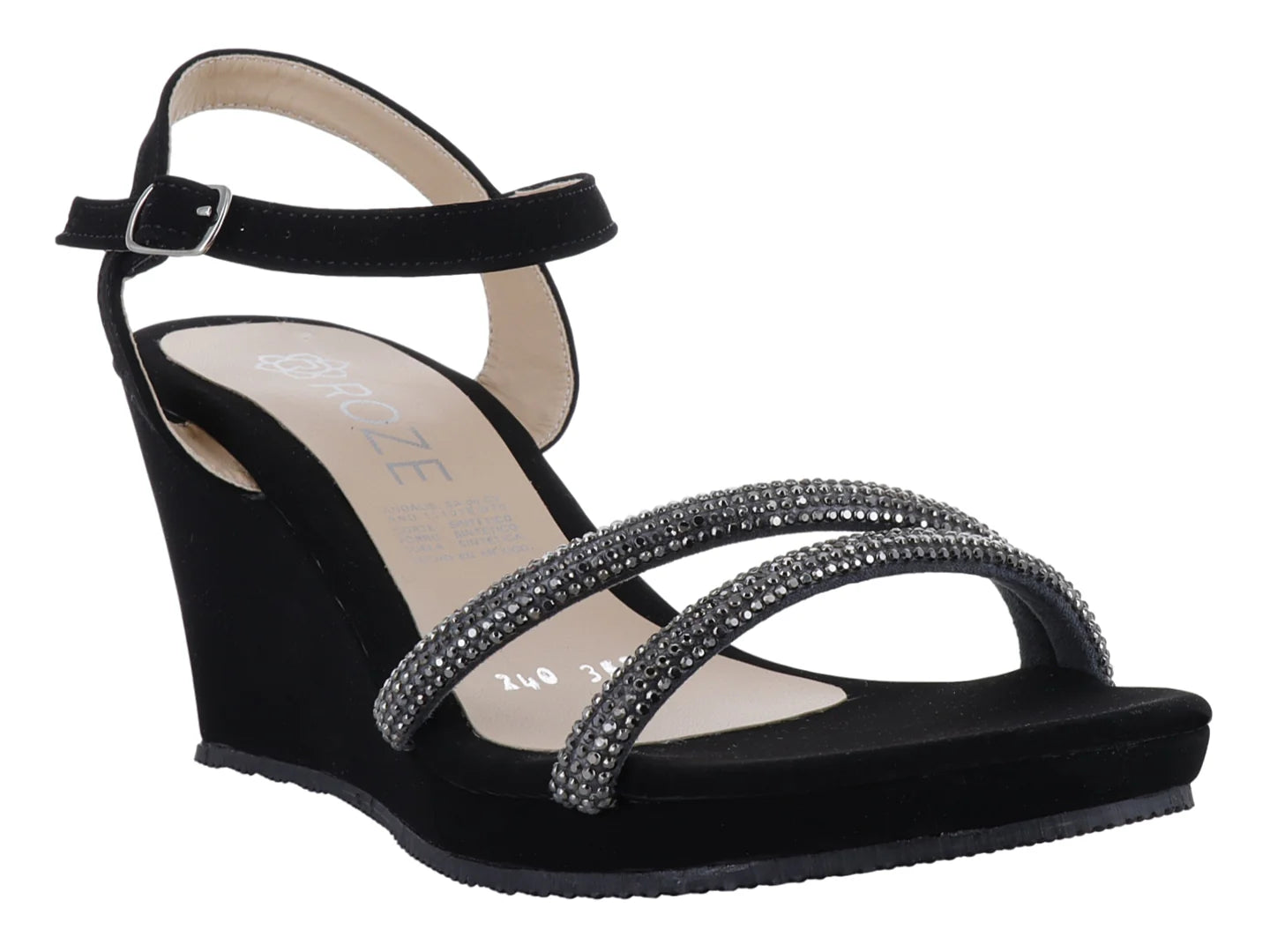 Sandalias Plataforma Roze Negro para Mujer
