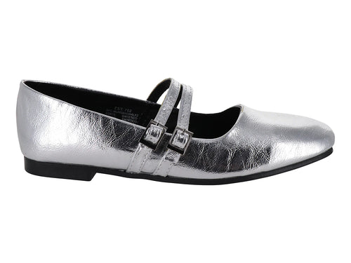 Zapatos Planos Luna Rosa Plata para Mujer