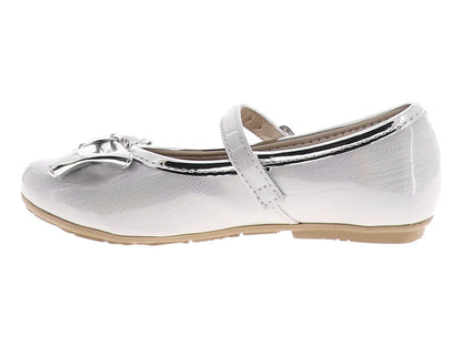 Zapatos Planos Sarele Blanco y Plata para Niña