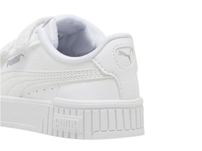 Tenis PUMA Carina 20 V Blanco y Plata para Niña
