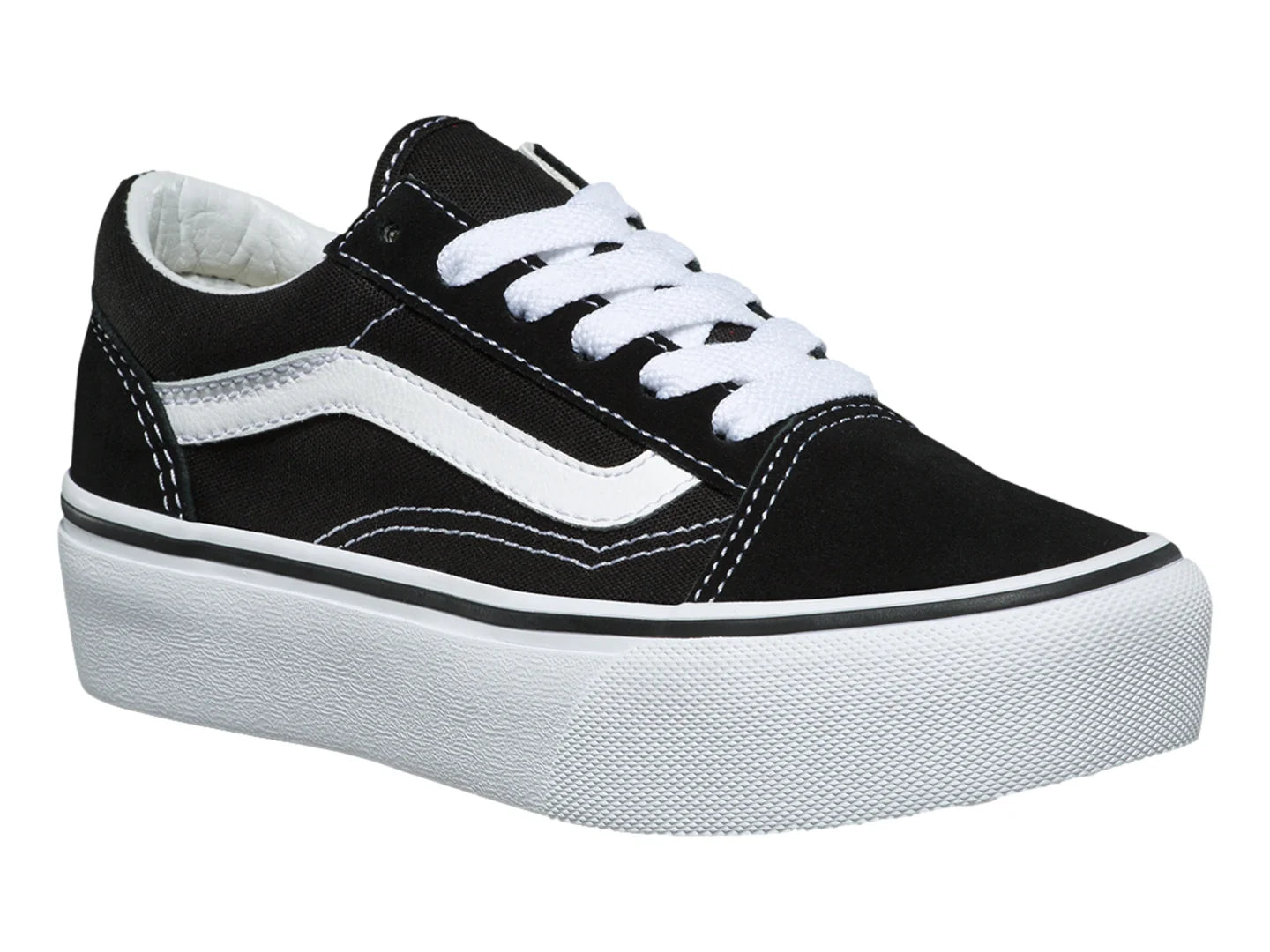 Tenis Vans Old Skool Platform Negro y Blanco para Niña