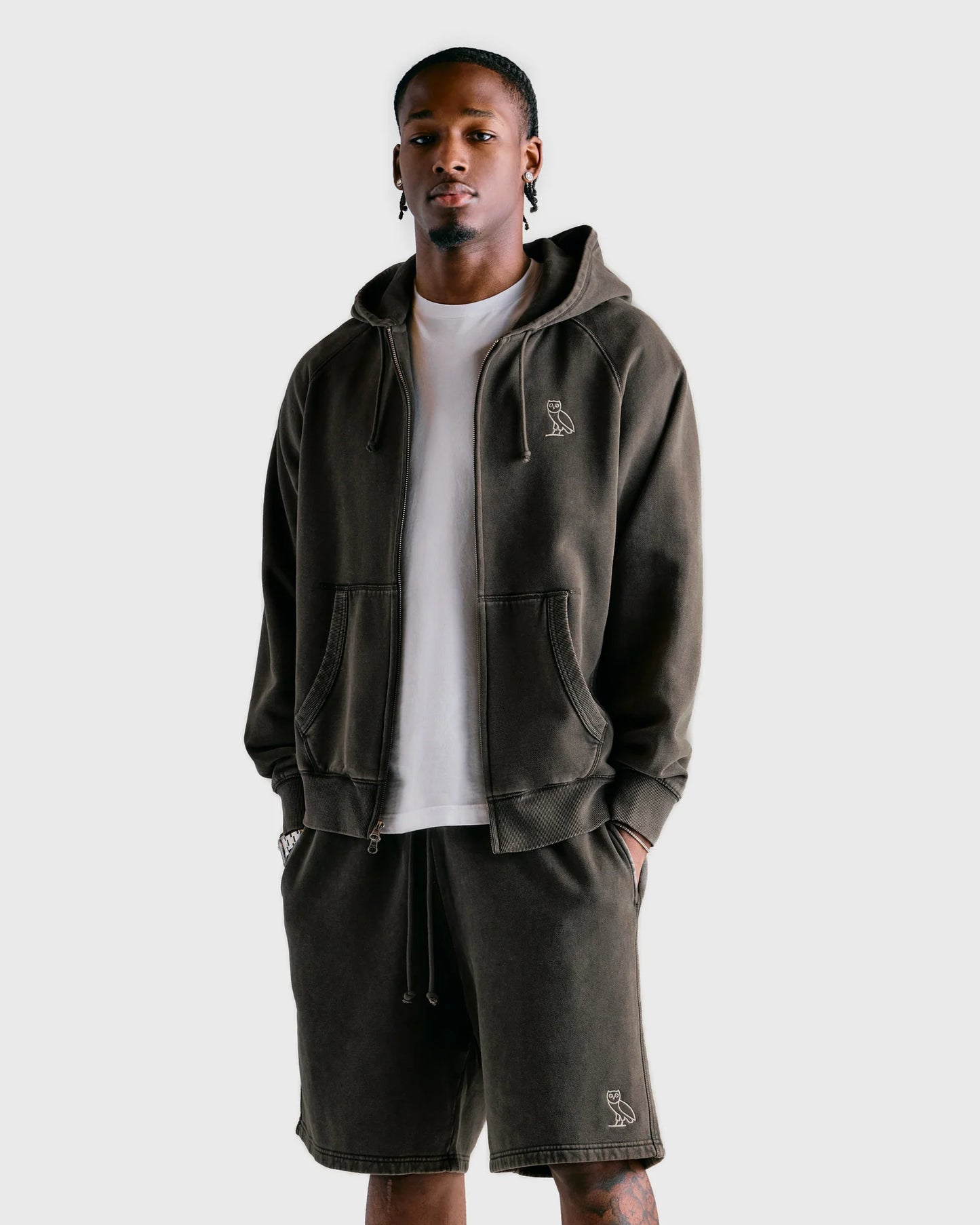 Muskoka Raglan Full Zip Hoodie Deep Olive