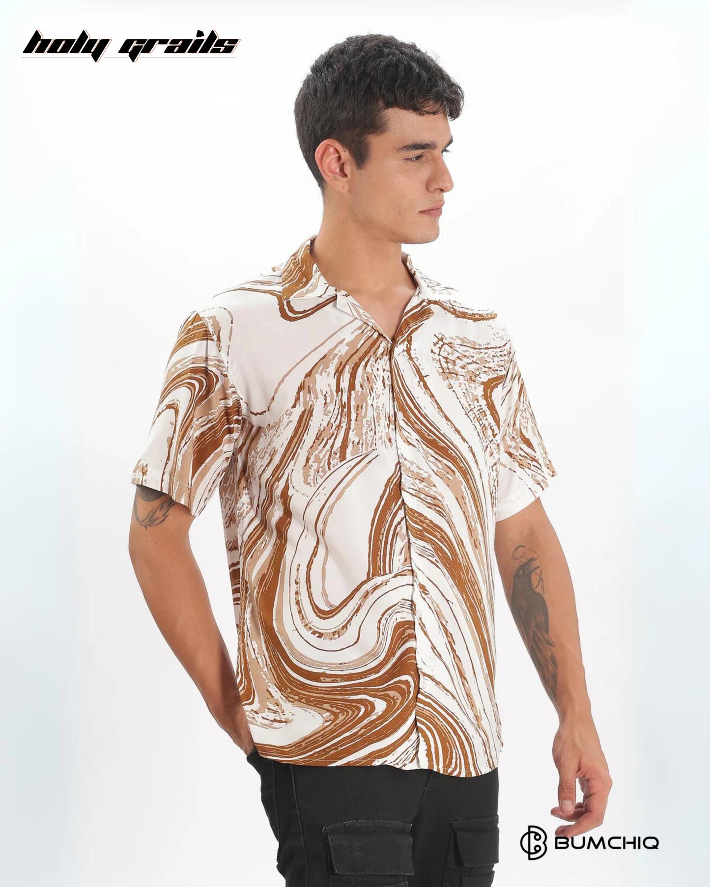 Wavy Brown Textured Shirt HG x Bumchiq