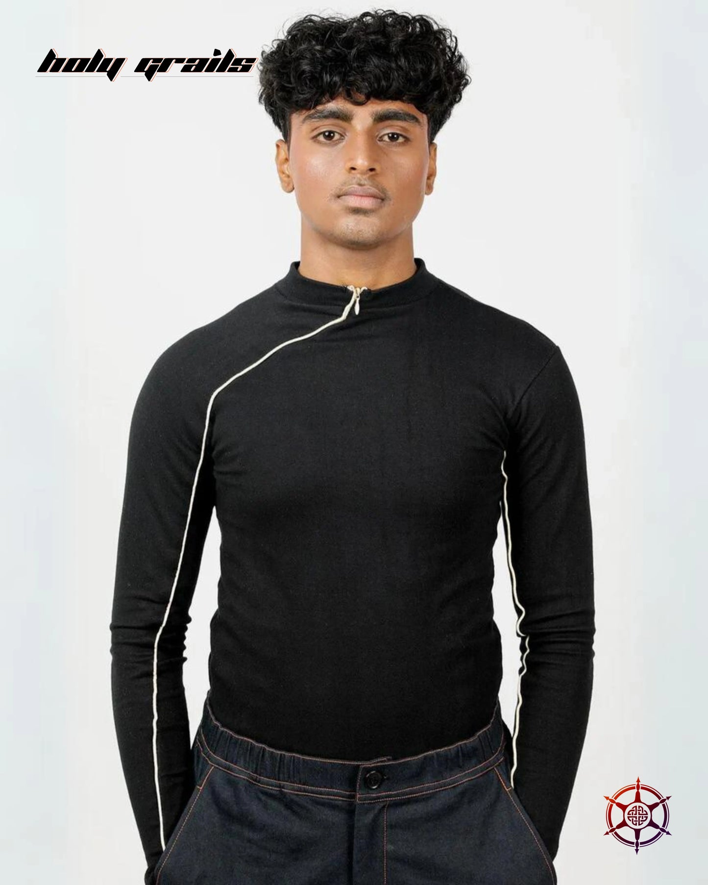 Charcoal Cream Zip Top HG x Duskin