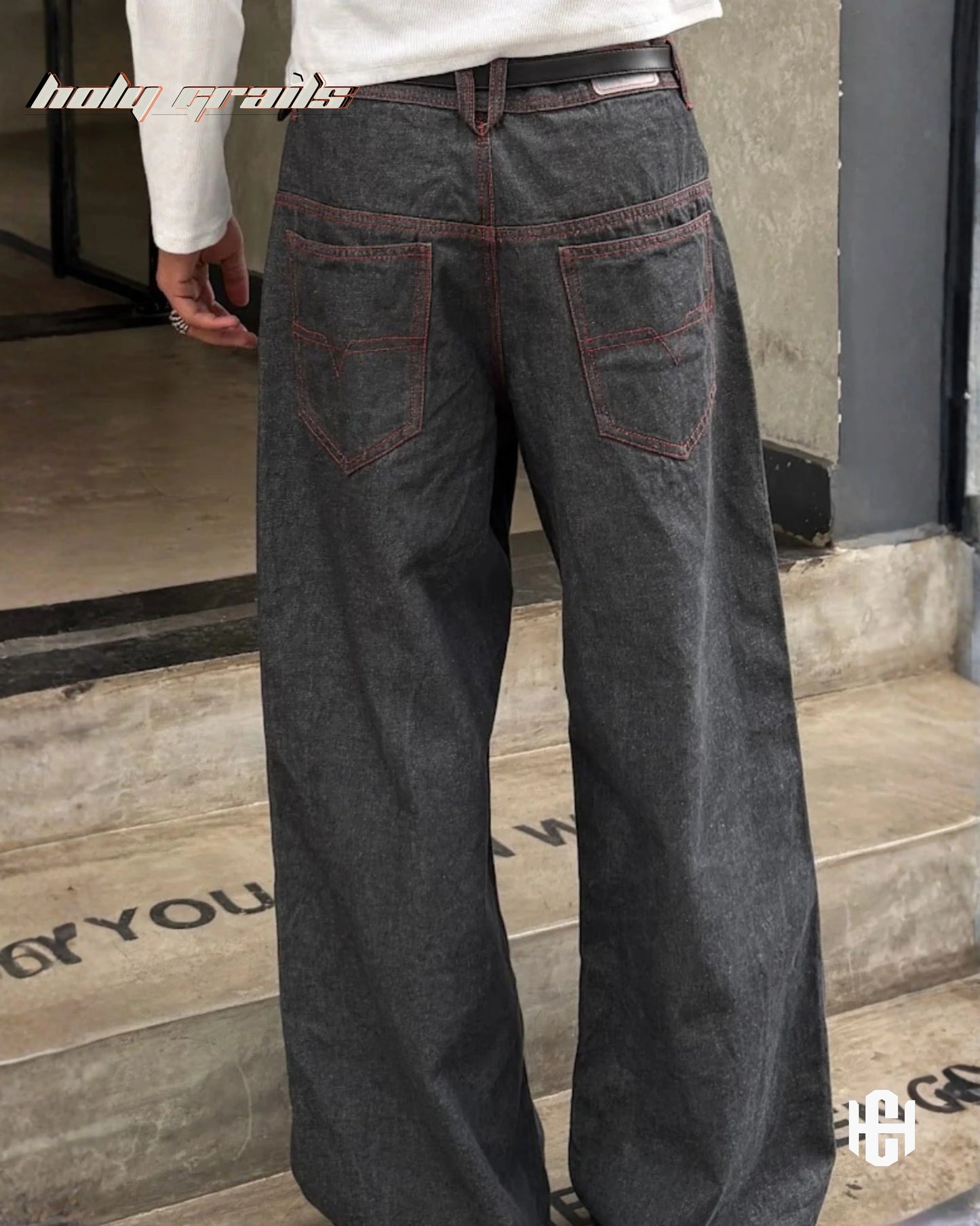 Gunmetal Chained Grey Denim Jeans HG x Charactr