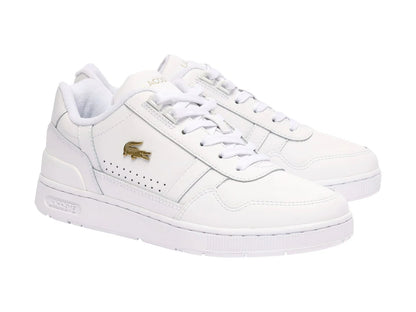 Tenis Lacoste T Clip Blanco y Oro para Mujer
