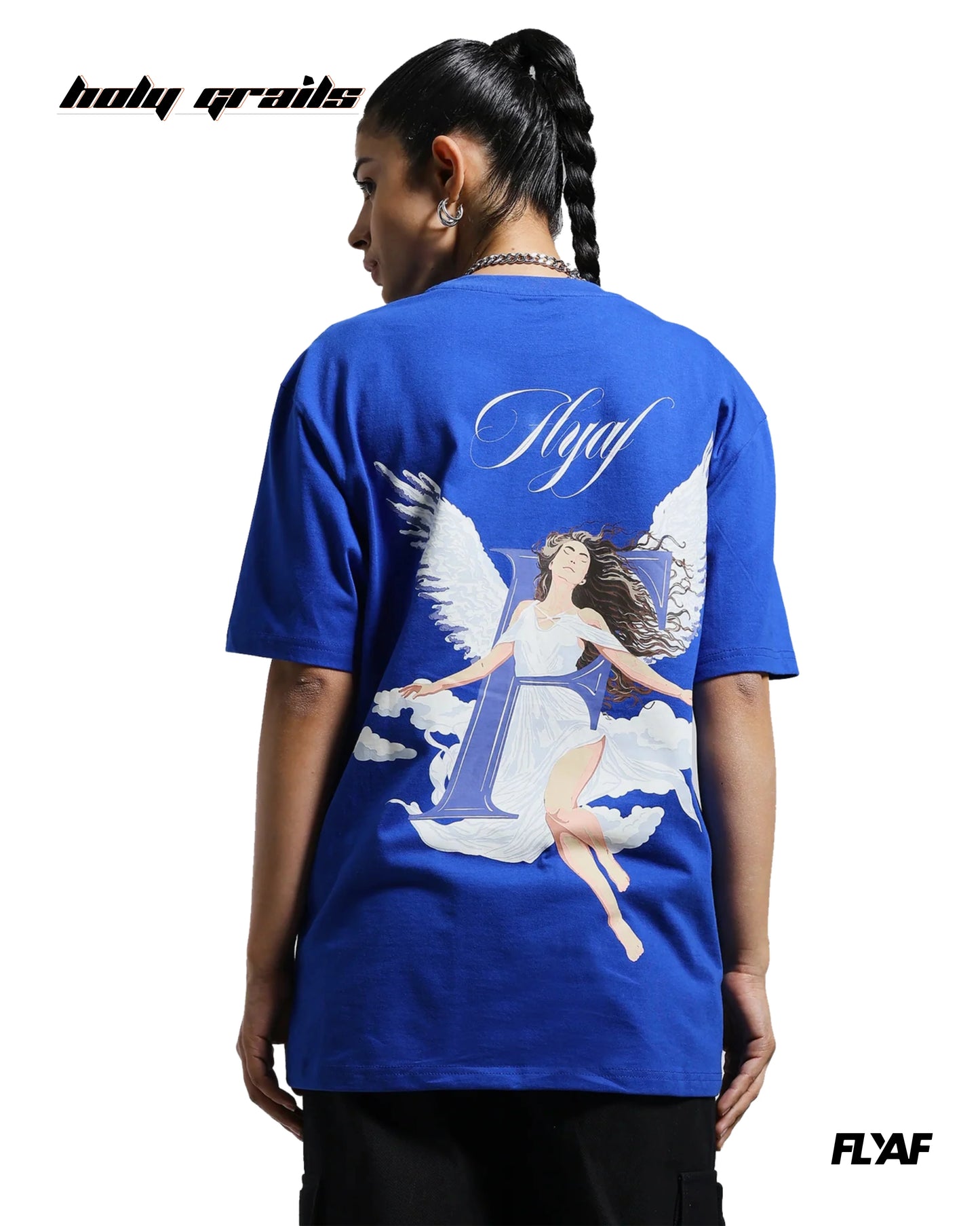 God Sent Blue Oversize Tee HG x FLYAF