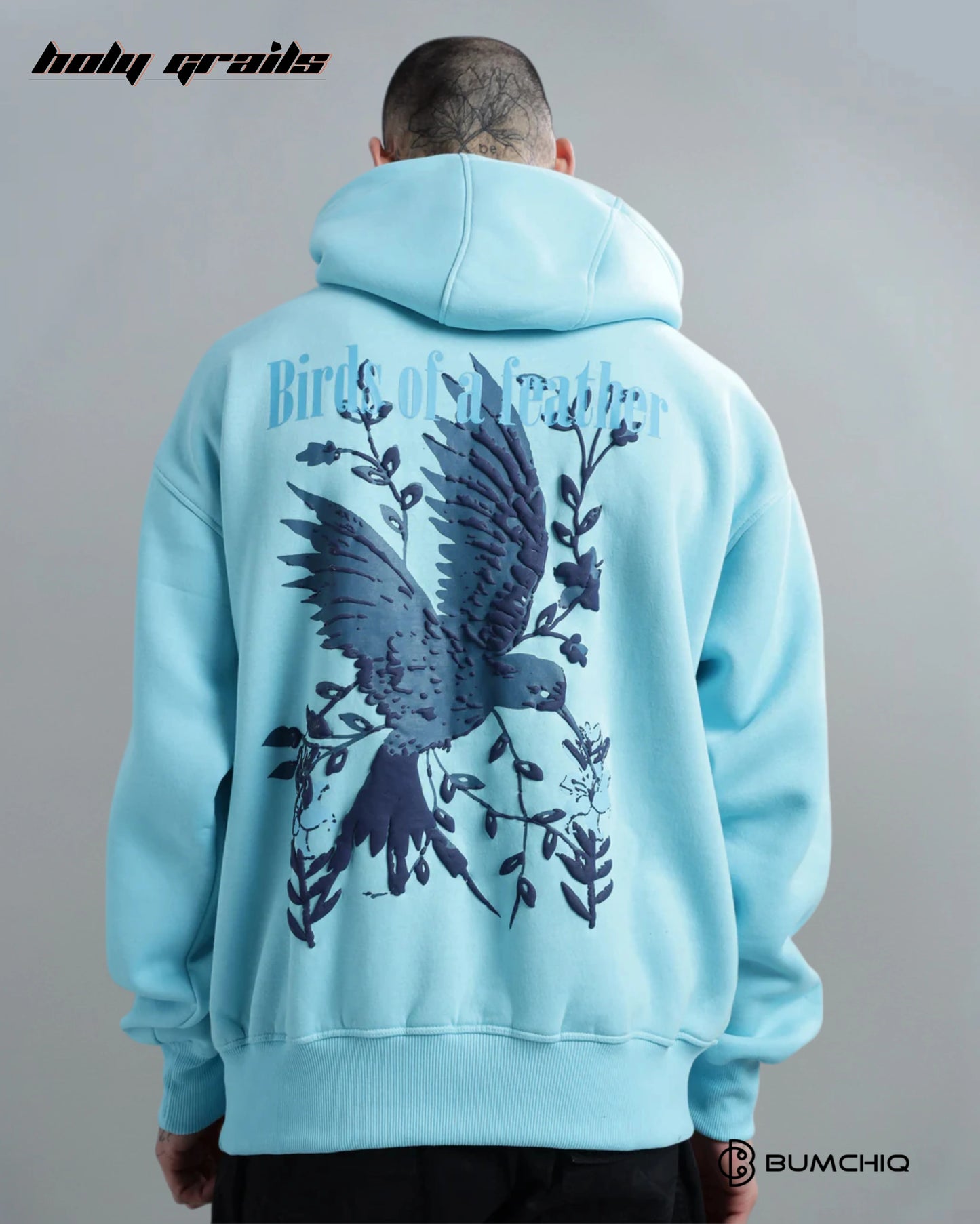 Birds Of Feather Light Blue Hoodie HG x Bumchiq
