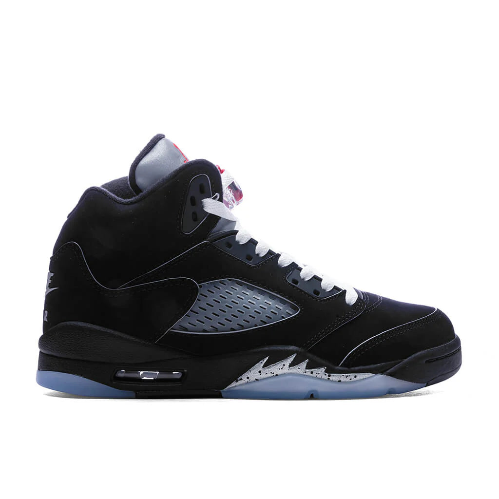 Air Jordan 5 Retro OG Black Metallic Reimagined GS Black White Metallic Silver Fire Red