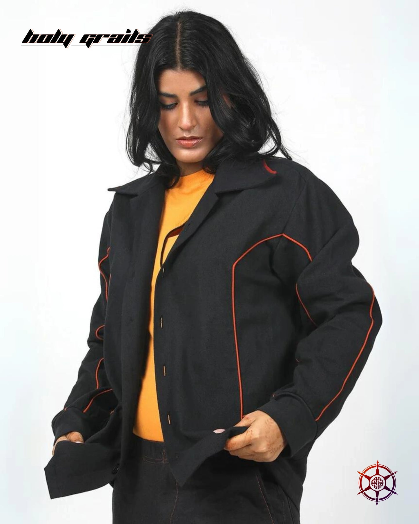Charcoal Citrus Piped Shacket HG x Duskin