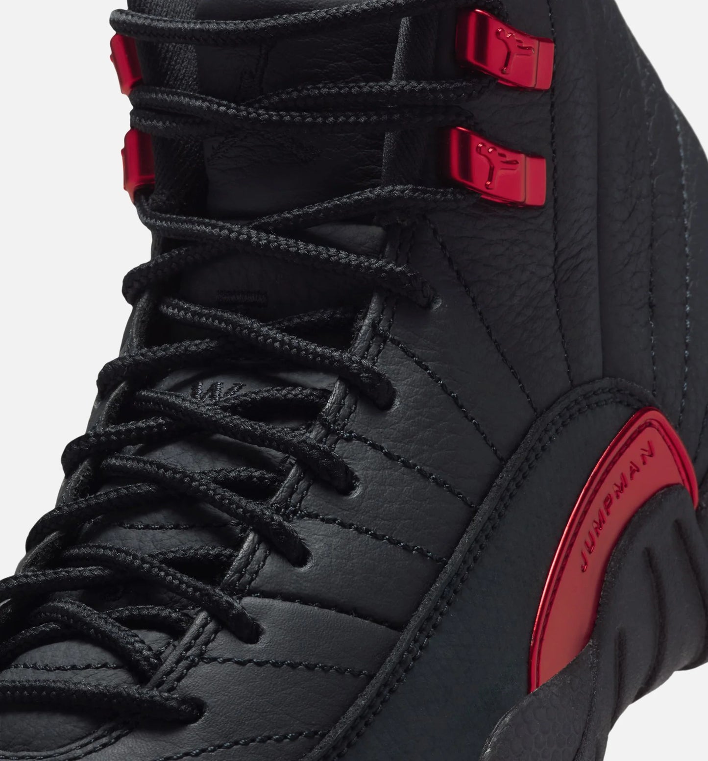 Air Jordan 12 Retro Bloodline Grade School Lifestyle Shoe Black Varsity Red Free Shipping