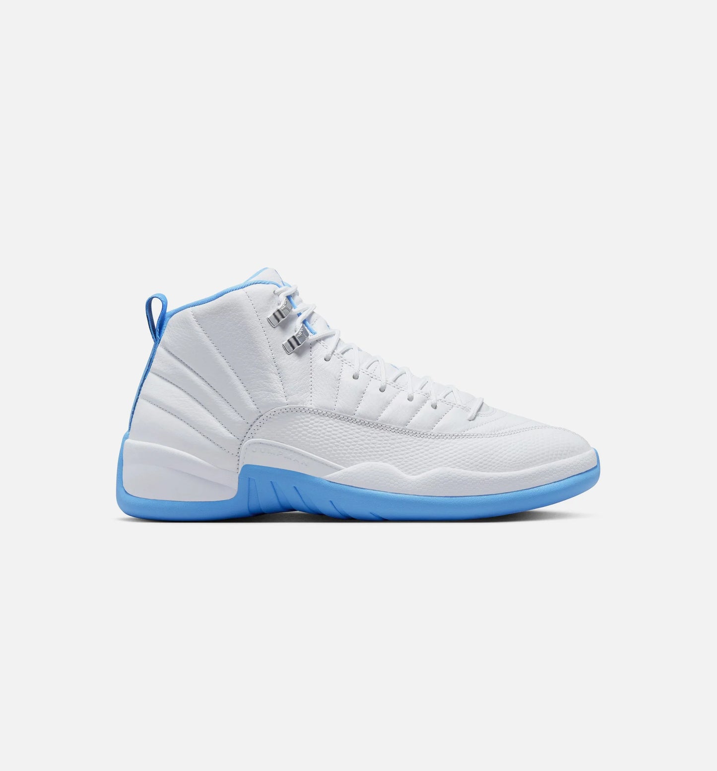 Air Jordan 12 Retro White and University Blue Mens Lifestyle Shoe White University Blue Metallic Silver