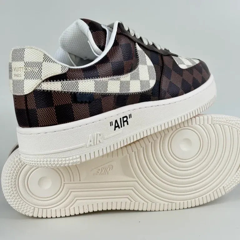 Louis Vuitton x Nike Air Force 1 Damier Brown White