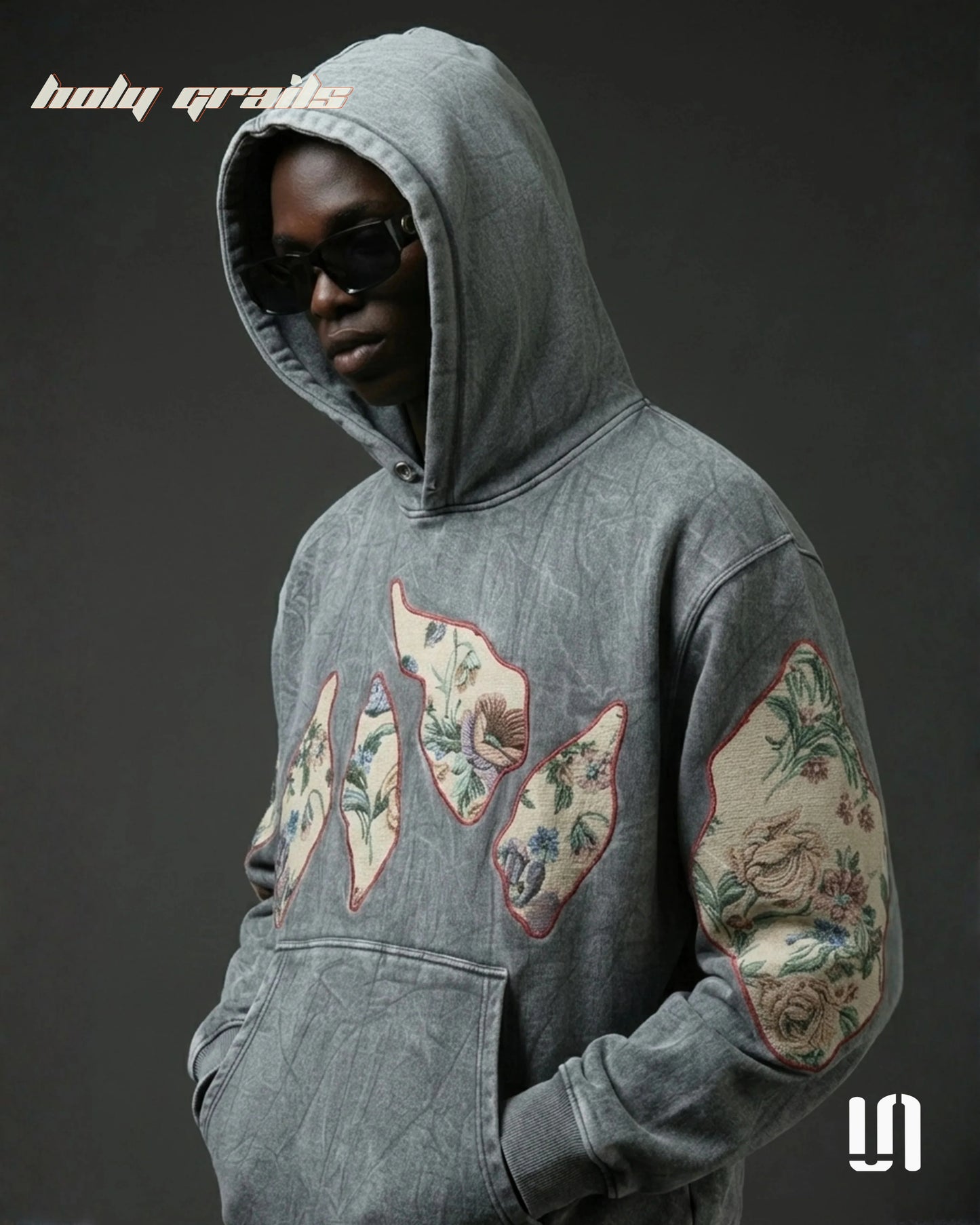 Stonefade Jacquard Grey Oversize Hoodie HG x Sullitt