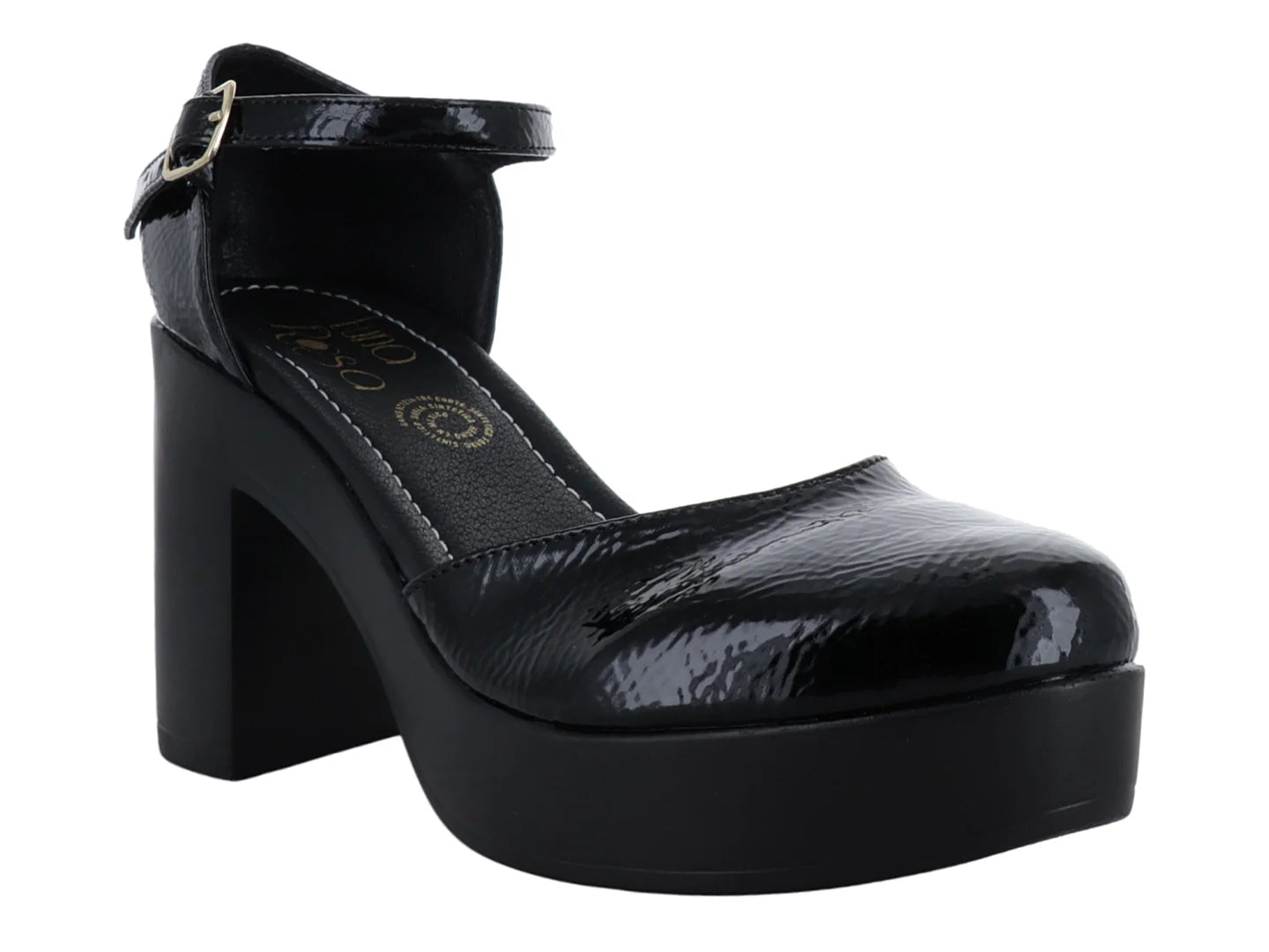 Zapatillas Luna Rosa Negro Charol para Mujer