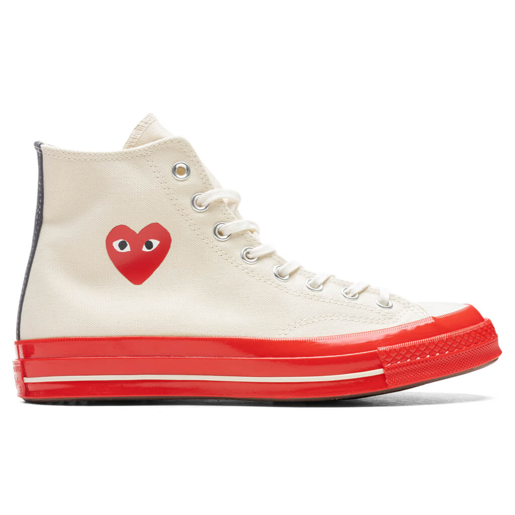 Converse x Comme Des Garcons PLAY All Star Chuck 70 Hi Red Sole White