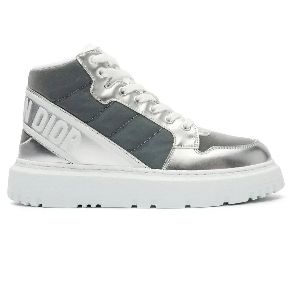 Dior D Player Grey Reflective Quilted Nylon Trainer