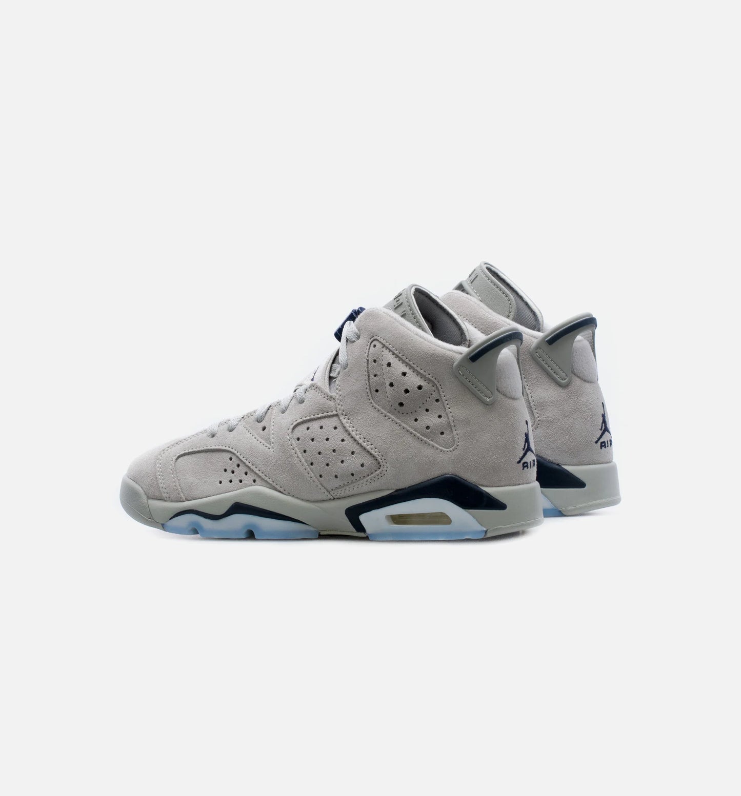Air Jordan 6 Retro Georgetown Grade School Lifestyle Shoe Grey Navy Blue Free Shipping