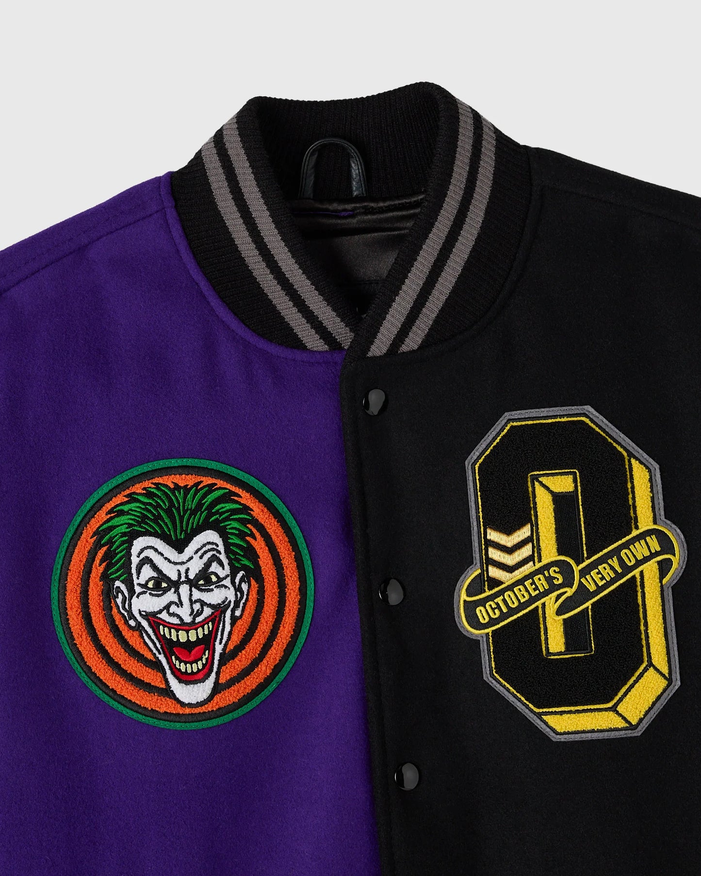 Batman The Joker Split Varsity Jacket Black