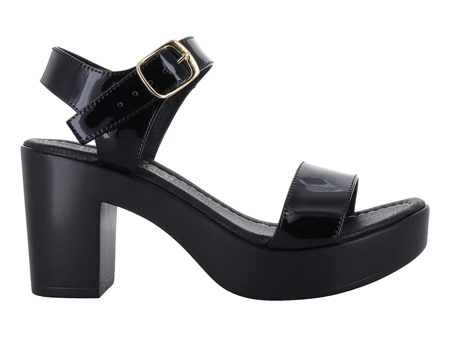 Zapatillas Luna Rosa Negro Charol para Mujer