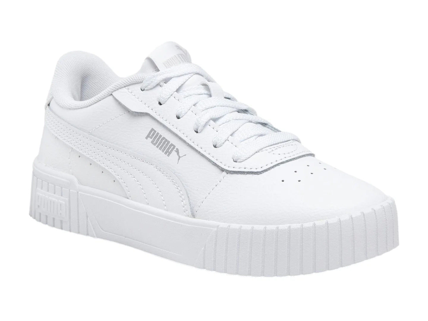 Tenis PUMA Carina 20 Blancos y Plata para Niña