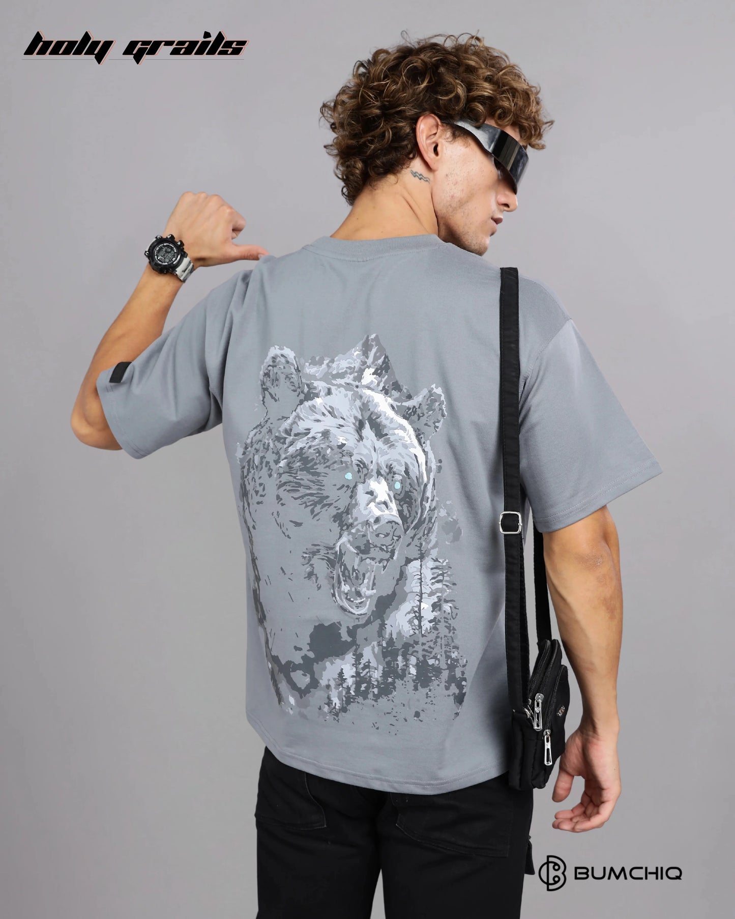 Wild Bear Grey Oversize Tee HG x Bumchiq