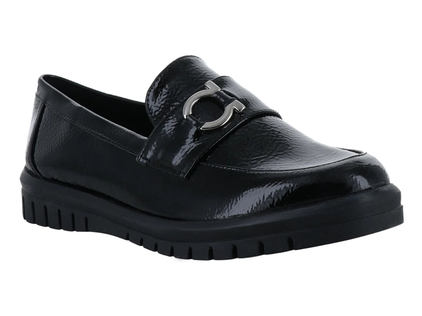 Zapatos Planos Clinton Charol Negro para Mujer