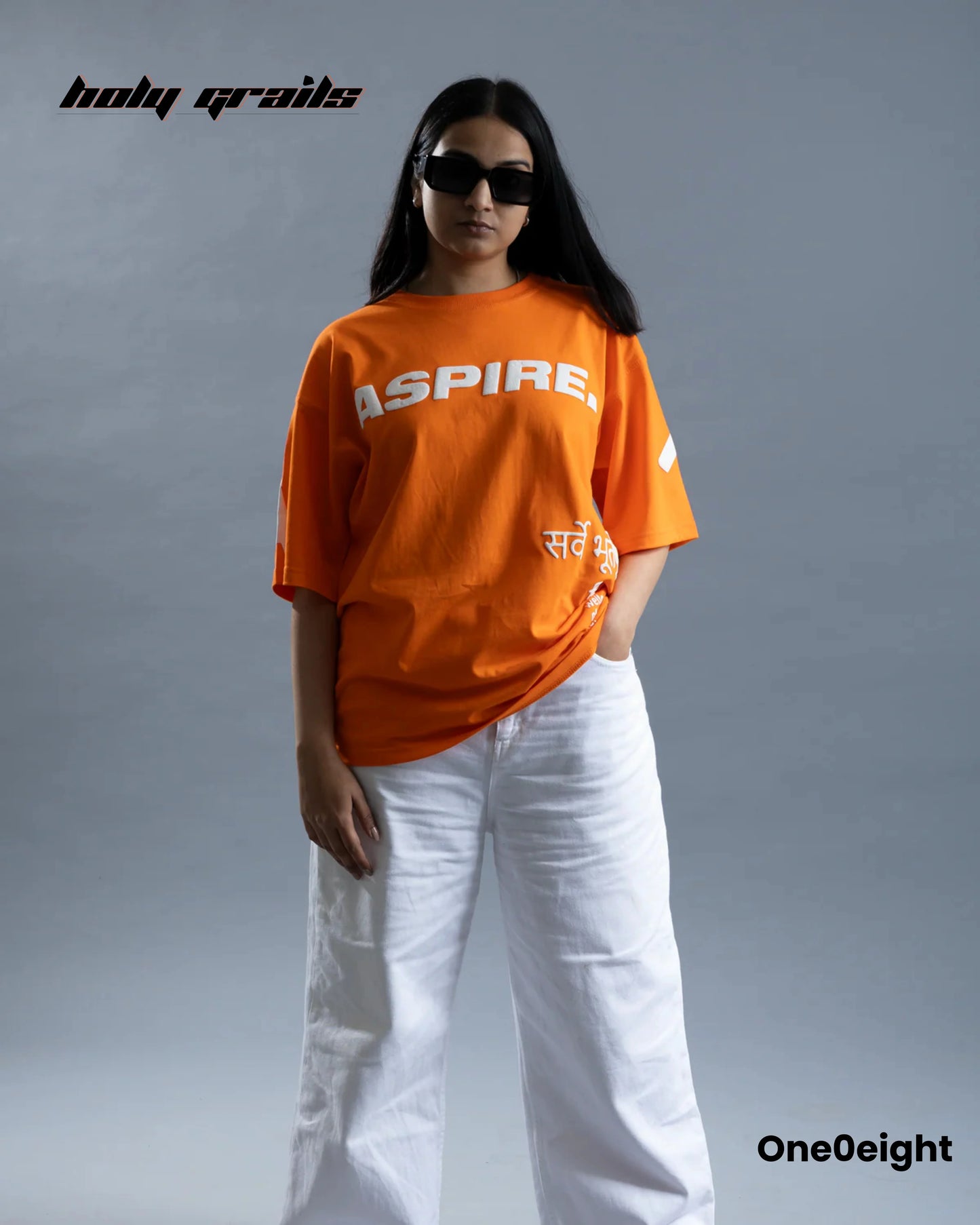 Maryada Orange Oversize Tee HG x One0eight