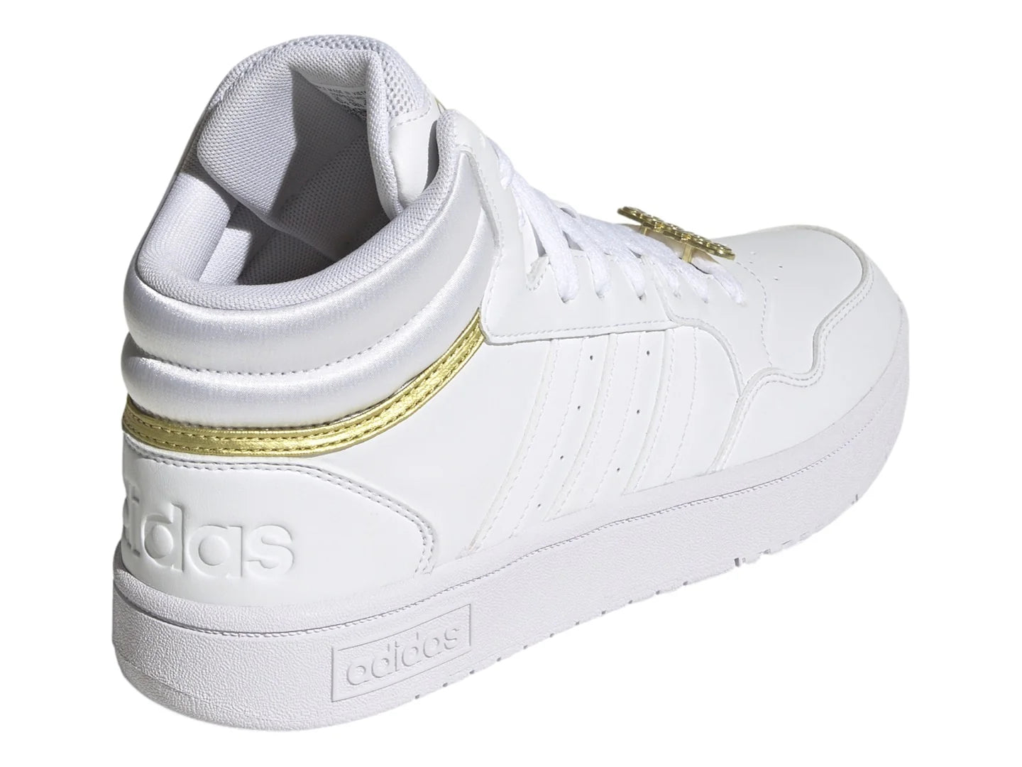 Tenis Adidas Hoops 30 Mid Blancos con Dorado para Mujer
