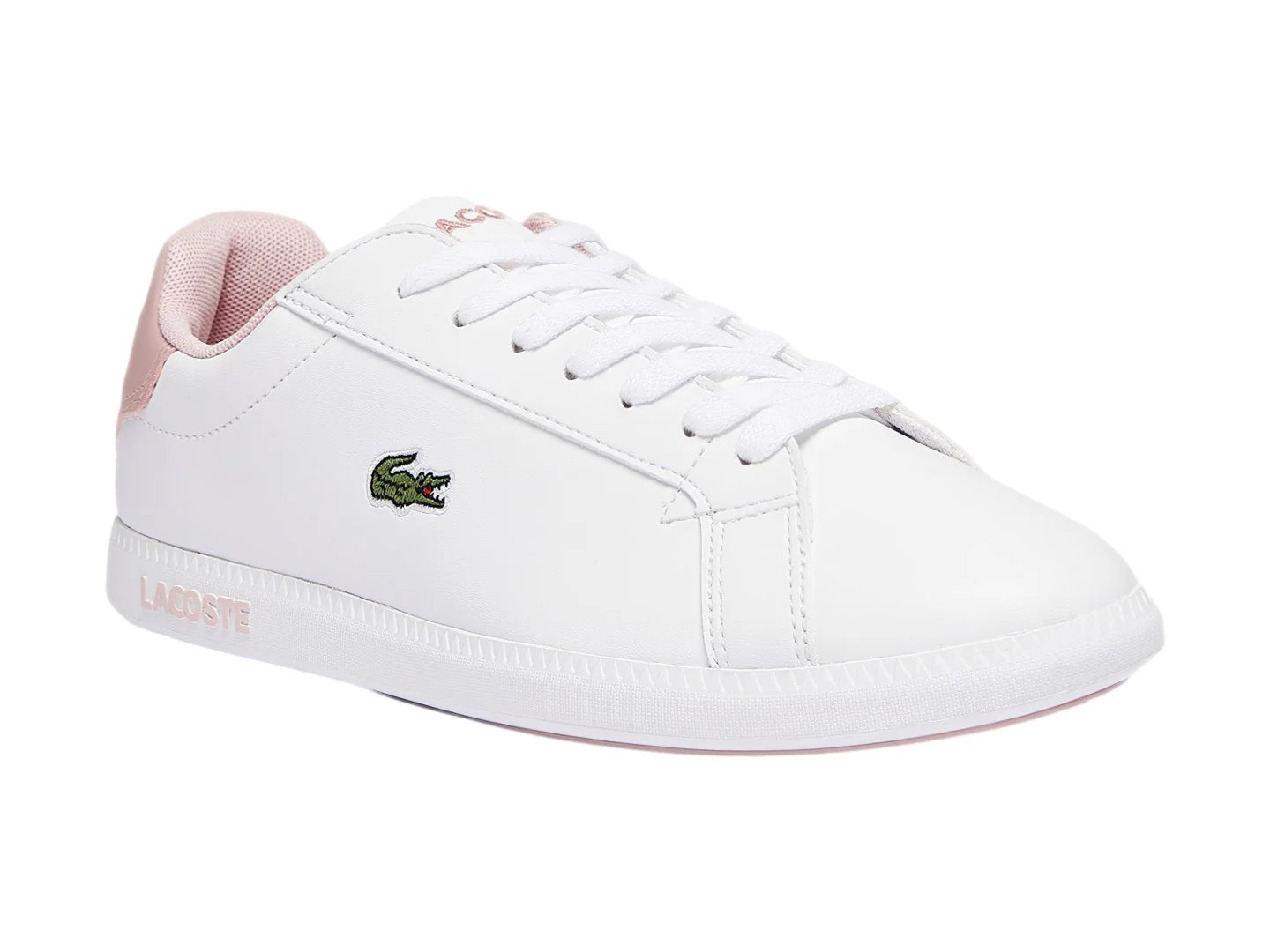 Tenis Lacoste Graduate Blanco y Rosa para Niña