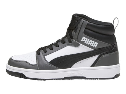 Tenis PUMA Rebound V6 Blanco Negro y Gris para Hombre