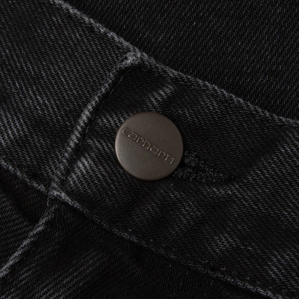 Double Knee Short Black Stone Washed