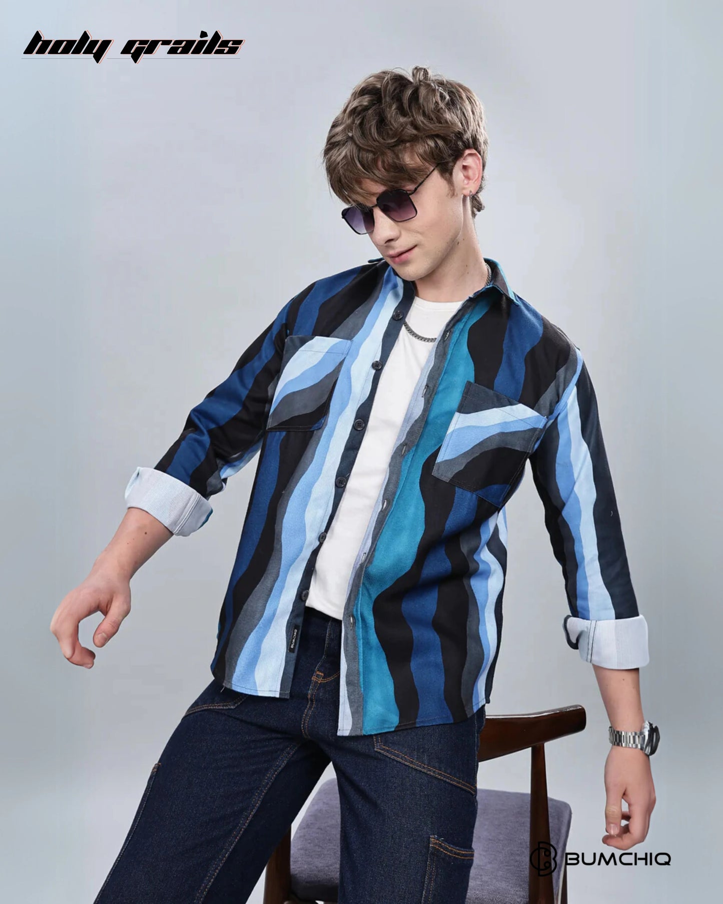 Blue Wavy Overshirt HG x Bumchiq