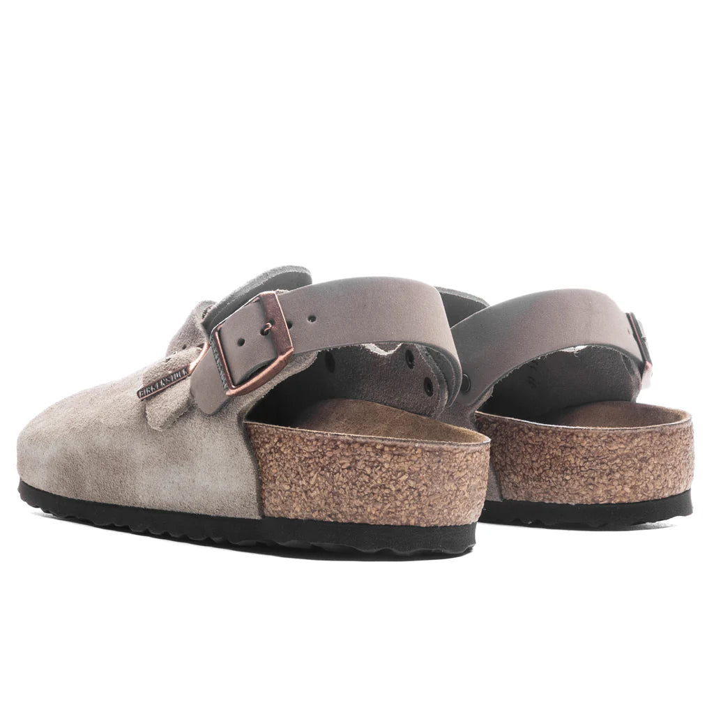 Wide Tokio Suede Leather Taupe