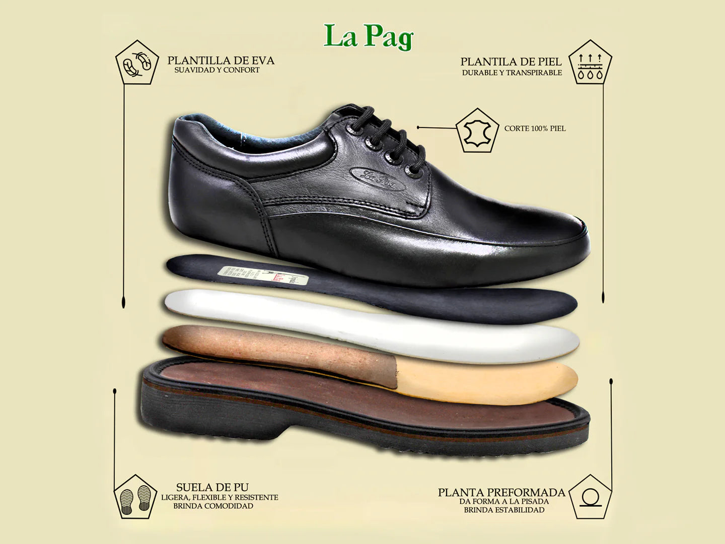Zapatos LA PAG Floter Café para Hombre