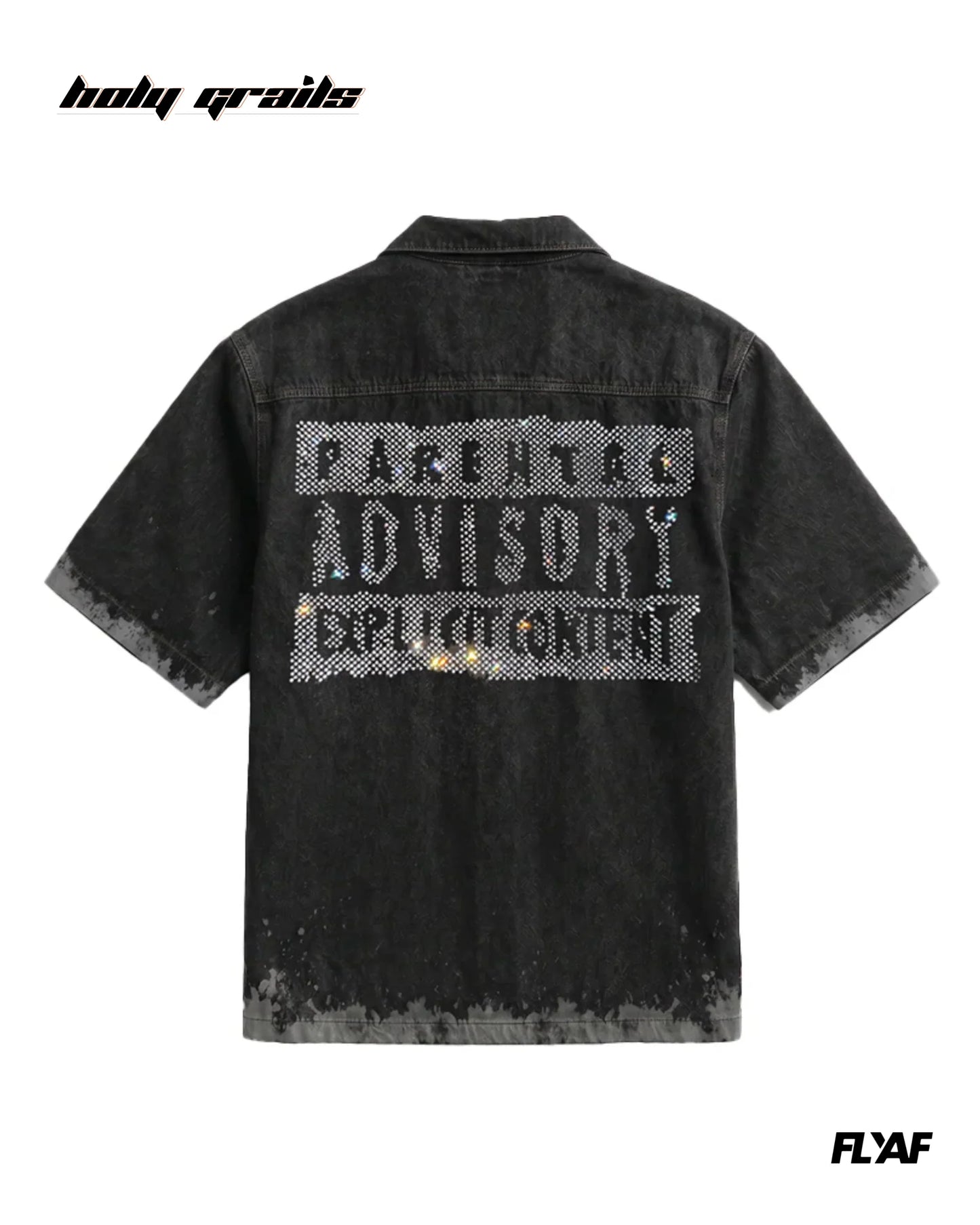 Black Advisory Denim Half Sleeve Shirt HG x FLYAF
