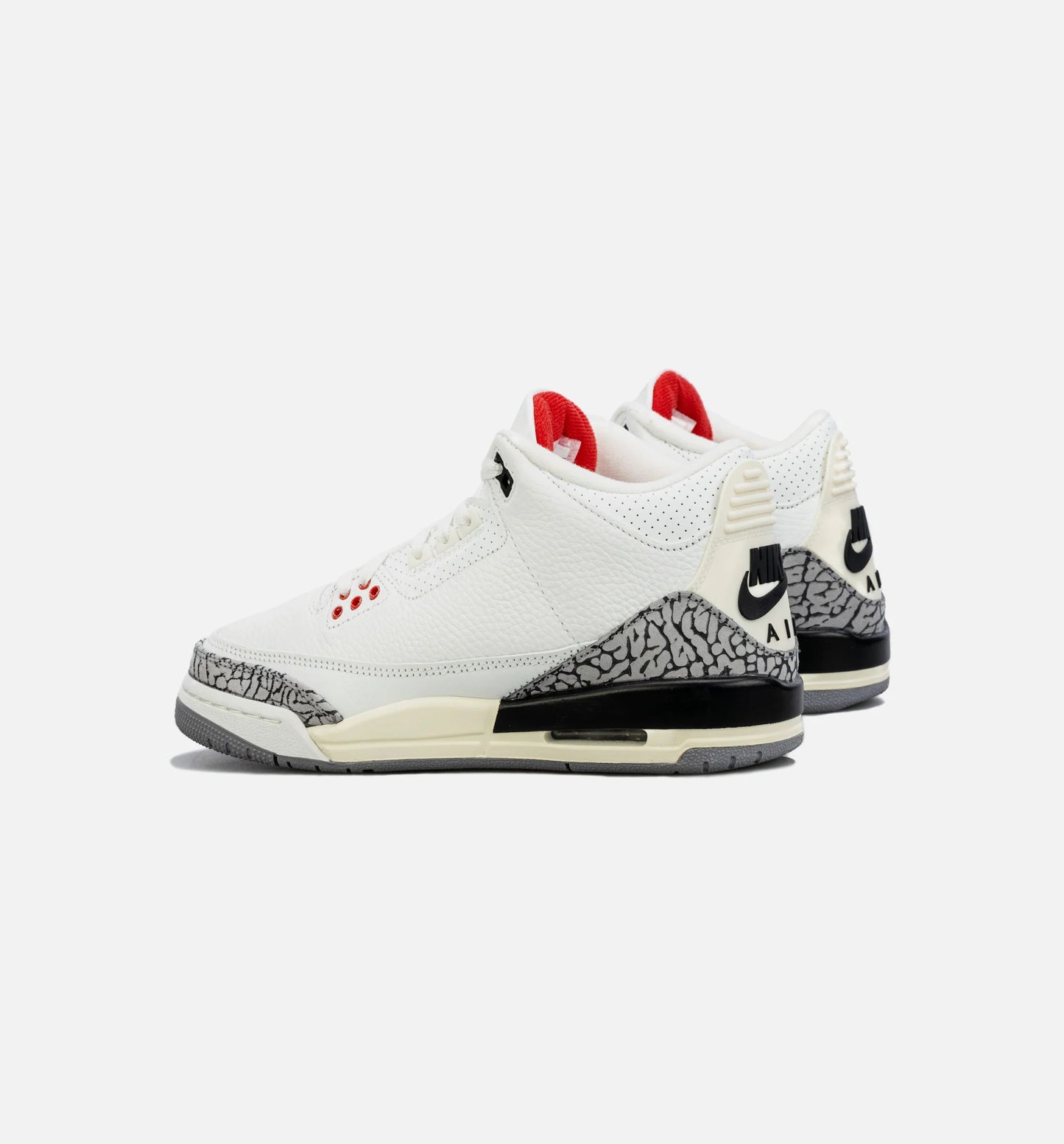 Air Jordan 3 Retro White Cement Reimagined Grade School Lifestyle Shoe White Red Grey