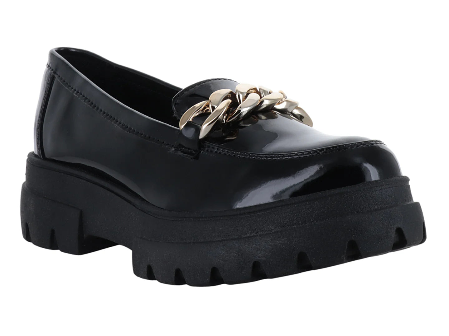 Zapatos Mocasines MeliAna Charol Negro para Mujer