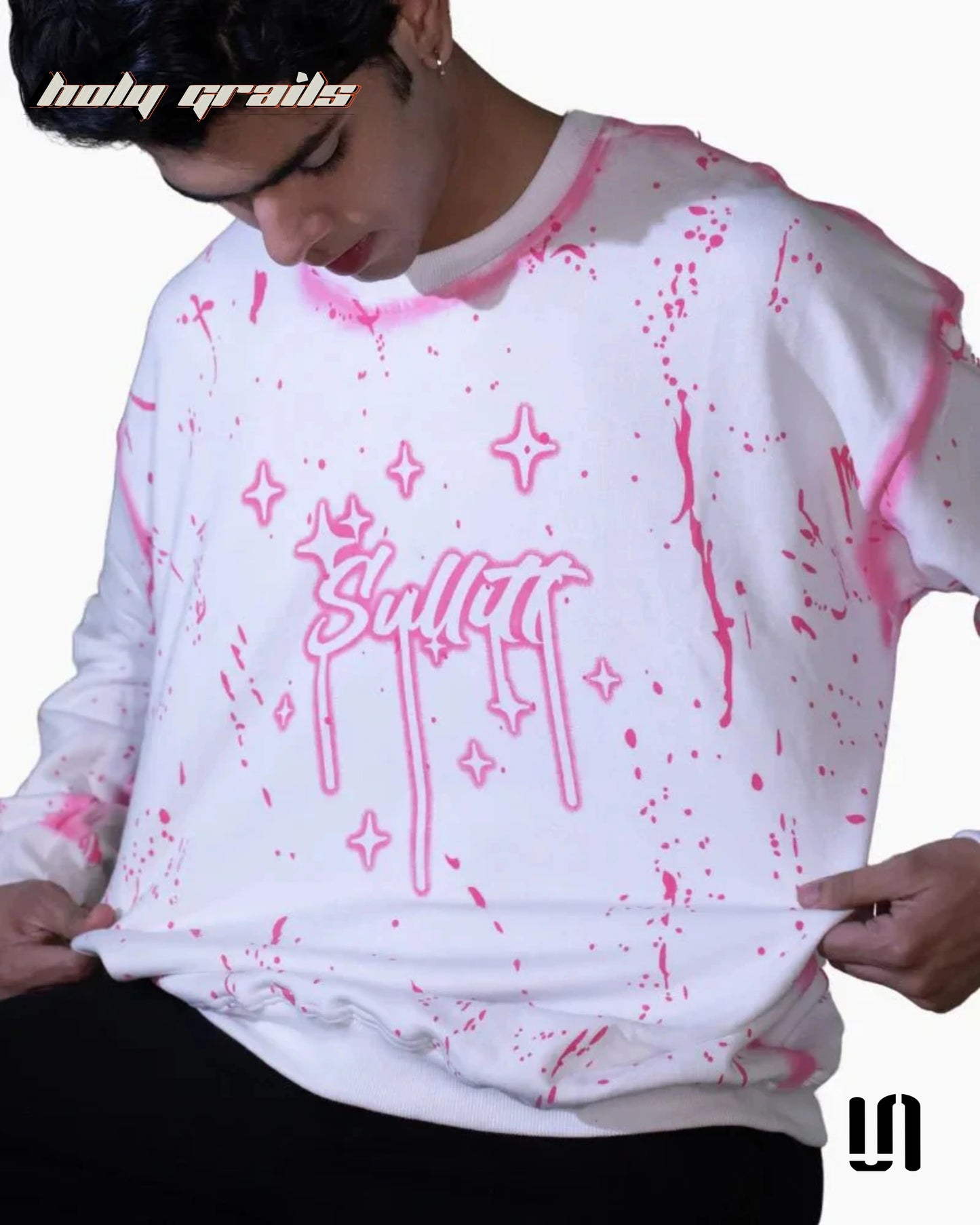 Chaos Paint White Oversize Swearshirt HG x Sullitt