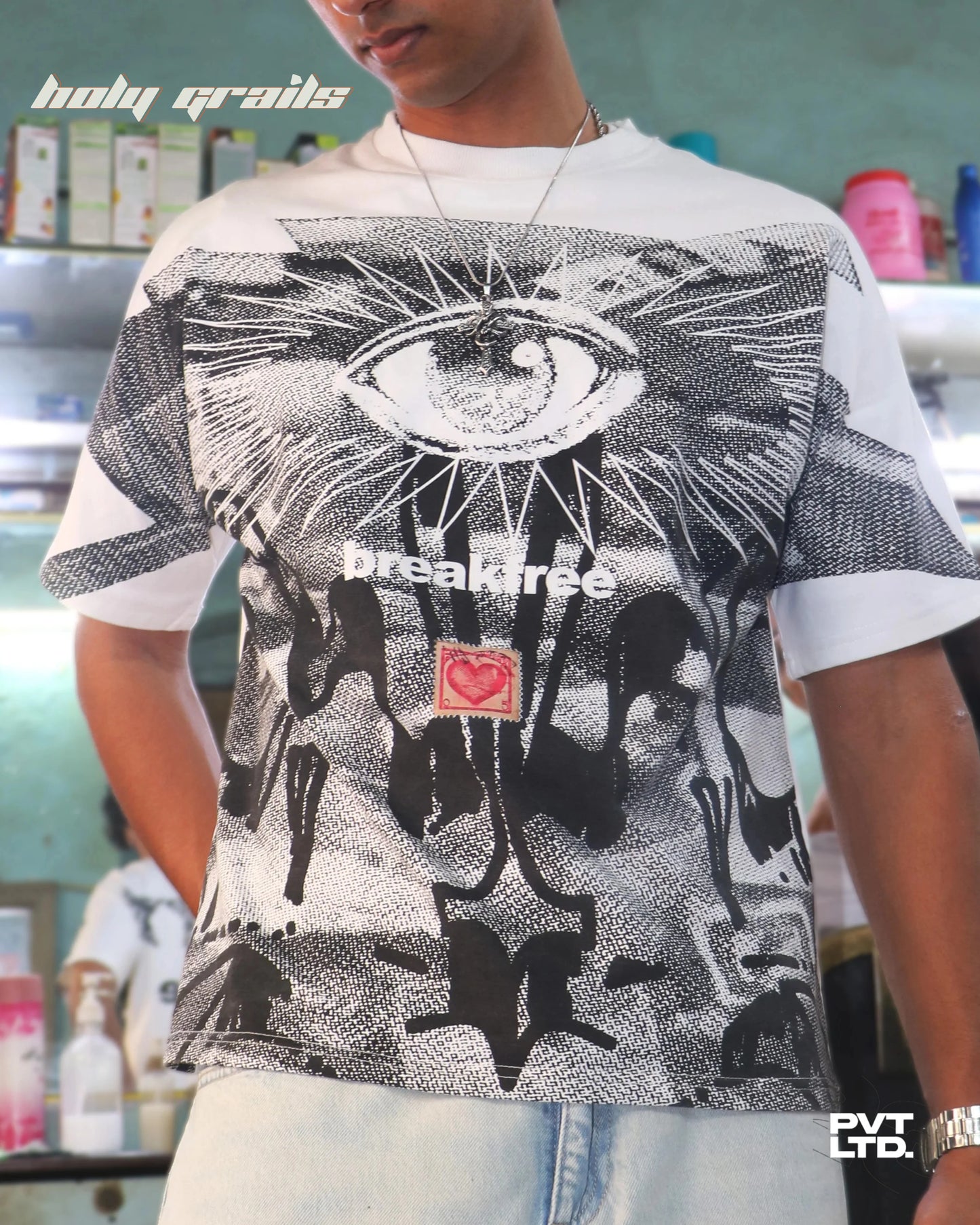 Breakfree White Oversize Tee HG x Pvt Ltd