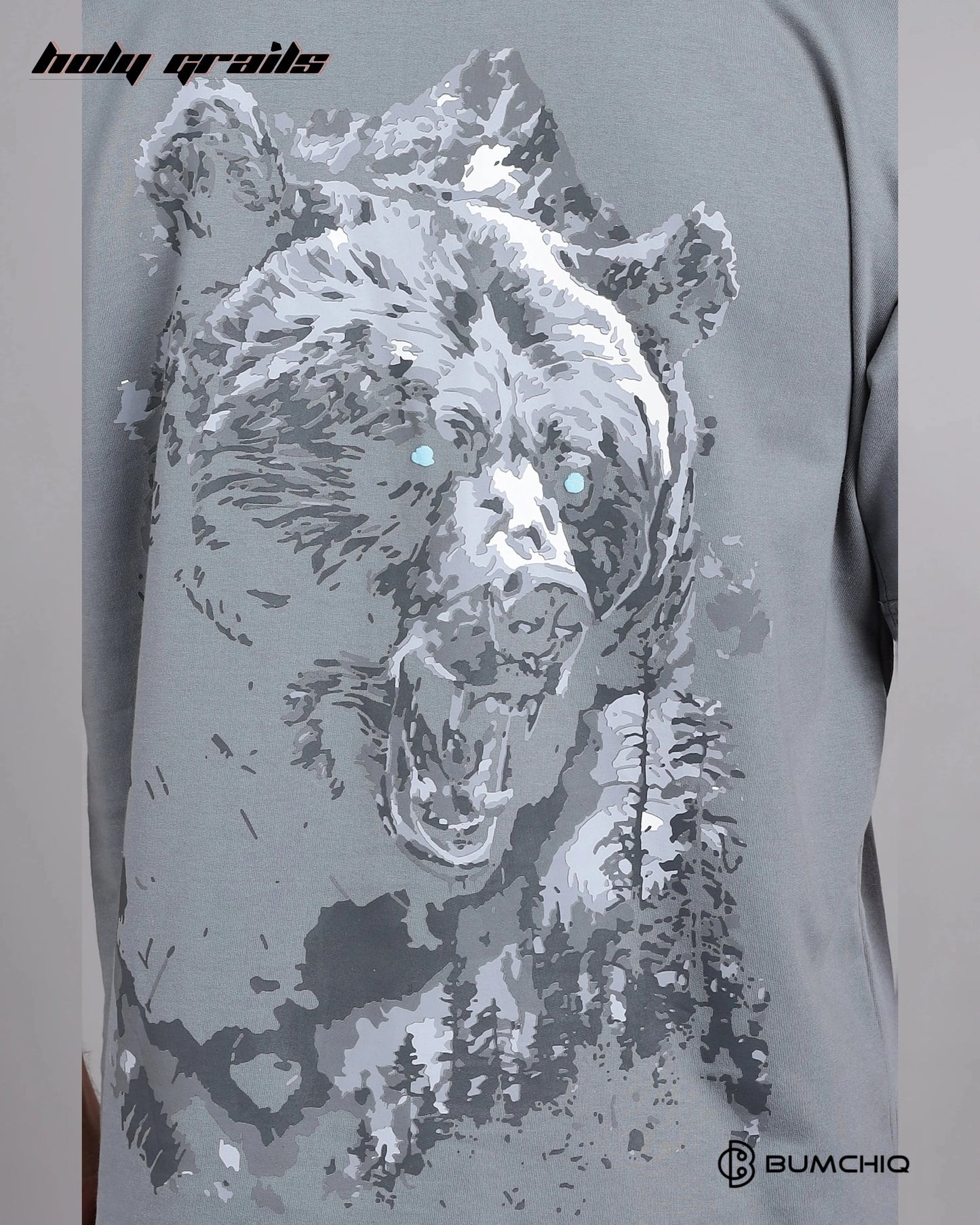 Wild Bear Grey Oversize Tee HG x Bumchiq