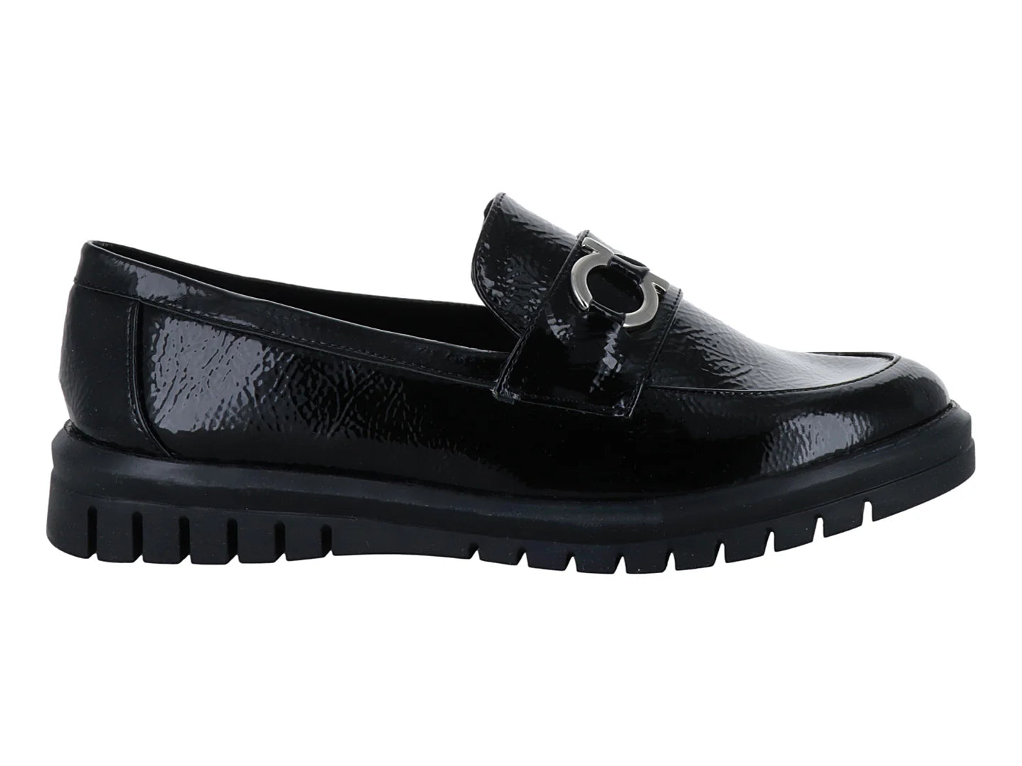 Zapatos Planos Clinton Charol Negro para Mujer