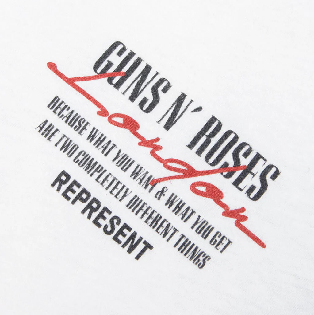 Represent x Guns N Roses Tour T Shirt Flat White