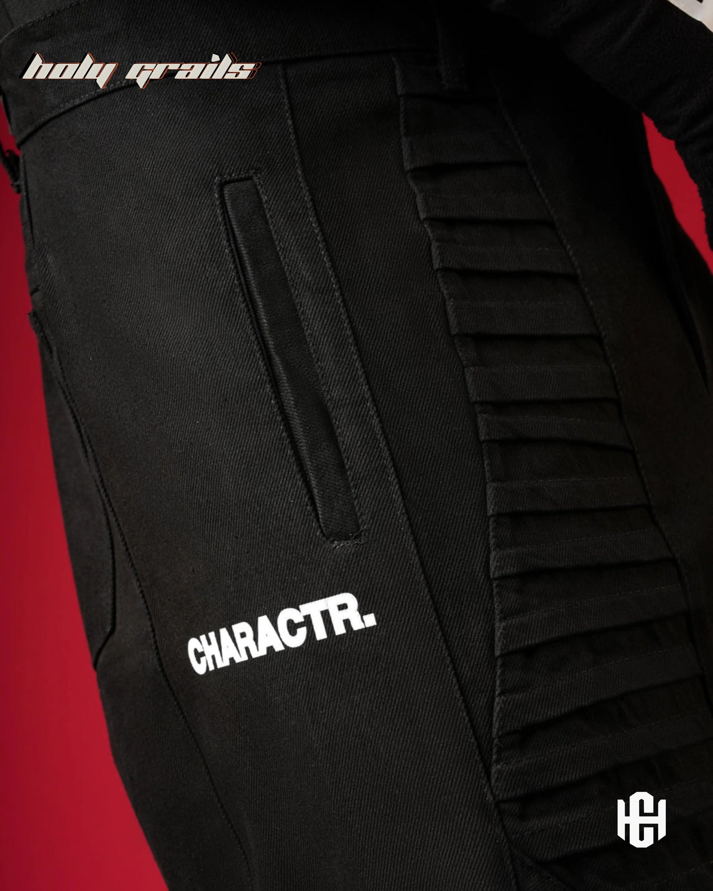 Unisex Pleated Black Pants HG x Charactr