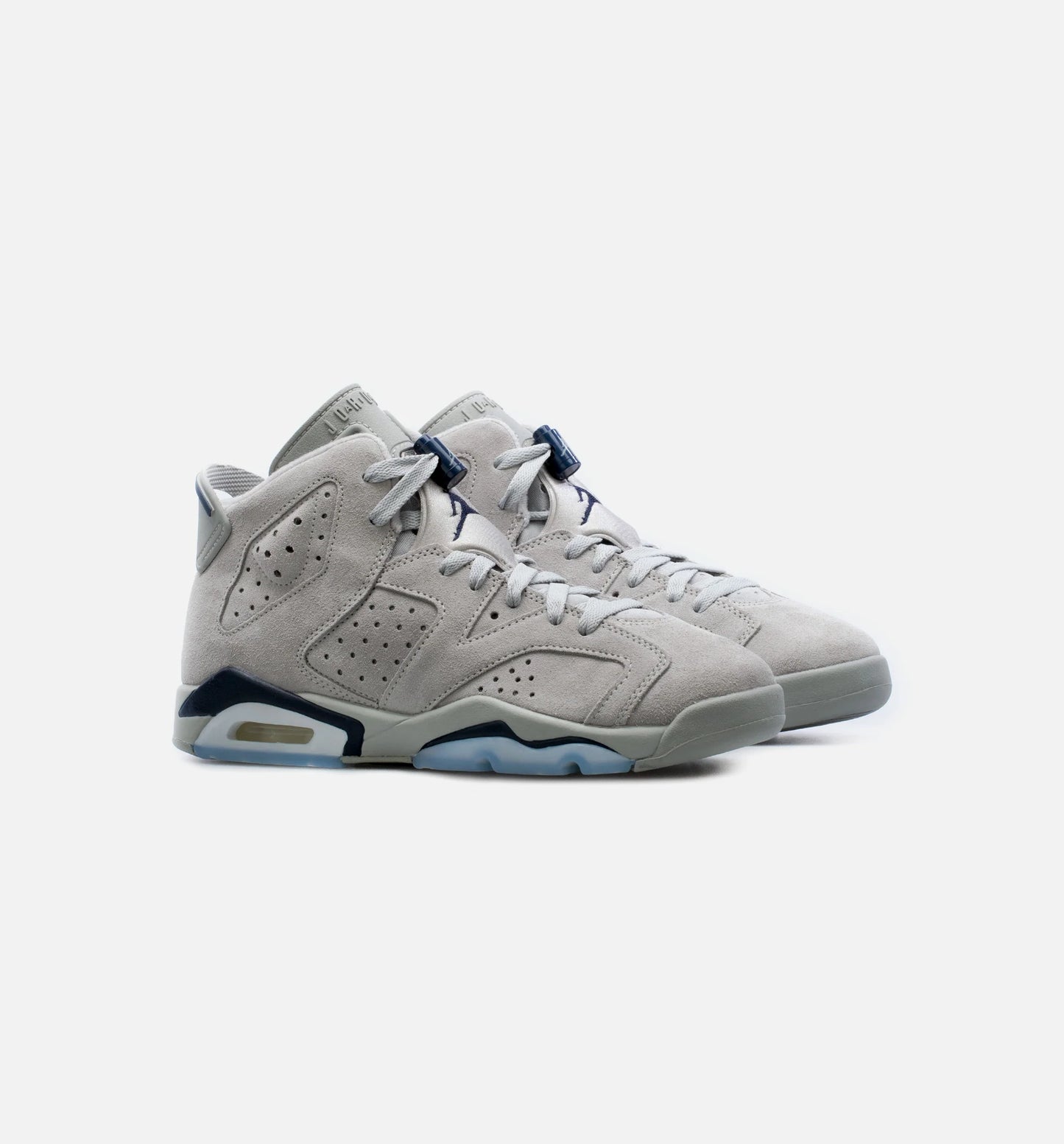 Air Jordan 6 Retro Georgetown Grade School Lifestyle Shoe Grey Navy Blue Free Shipping