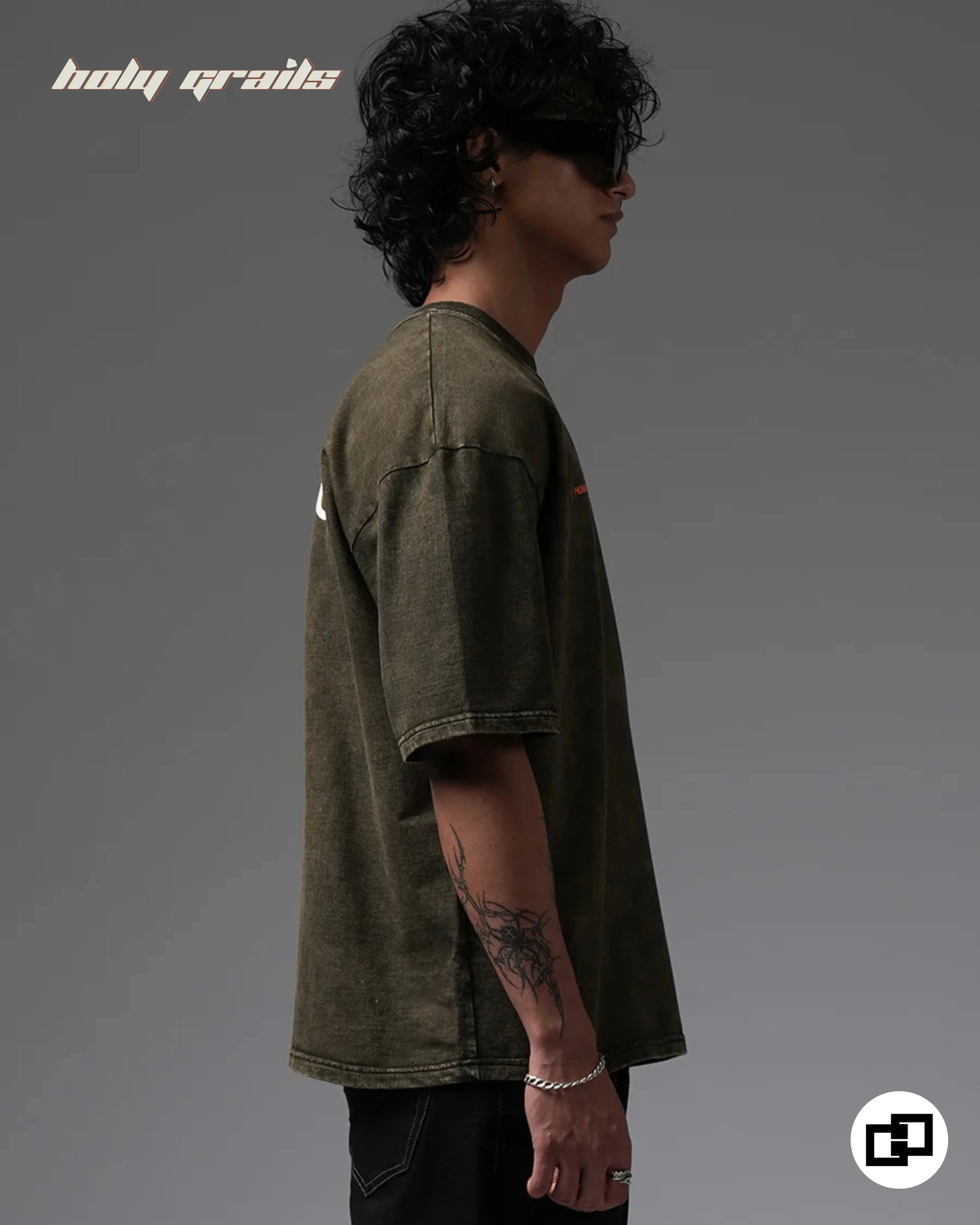 Behind For A Reason Oversized Acid Wash Tee HG x Grey Hound Clothing