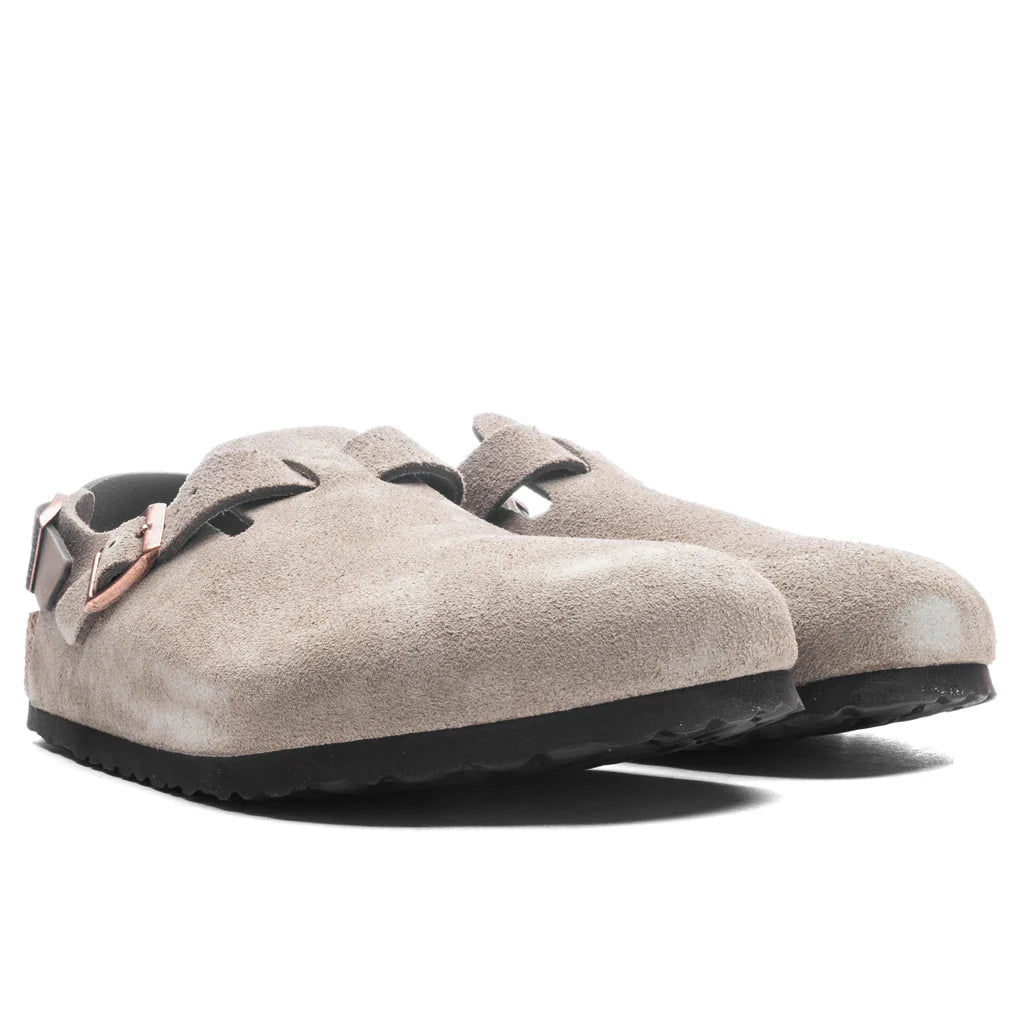 Wide Tokio Suede Leather Taupe